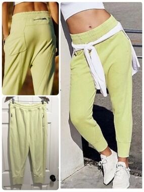 Free People Movement June Bug Joggers Neon Green Yellow Track Pants Size XS